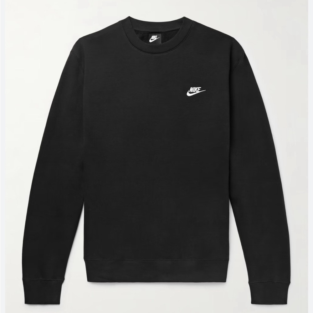 Nike Men's Black Embroidered Crewneck